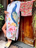 Peacock Print Kimono
