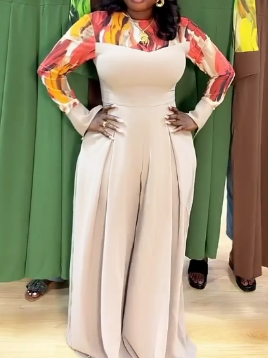 Printed Patchwork Jumpsuit