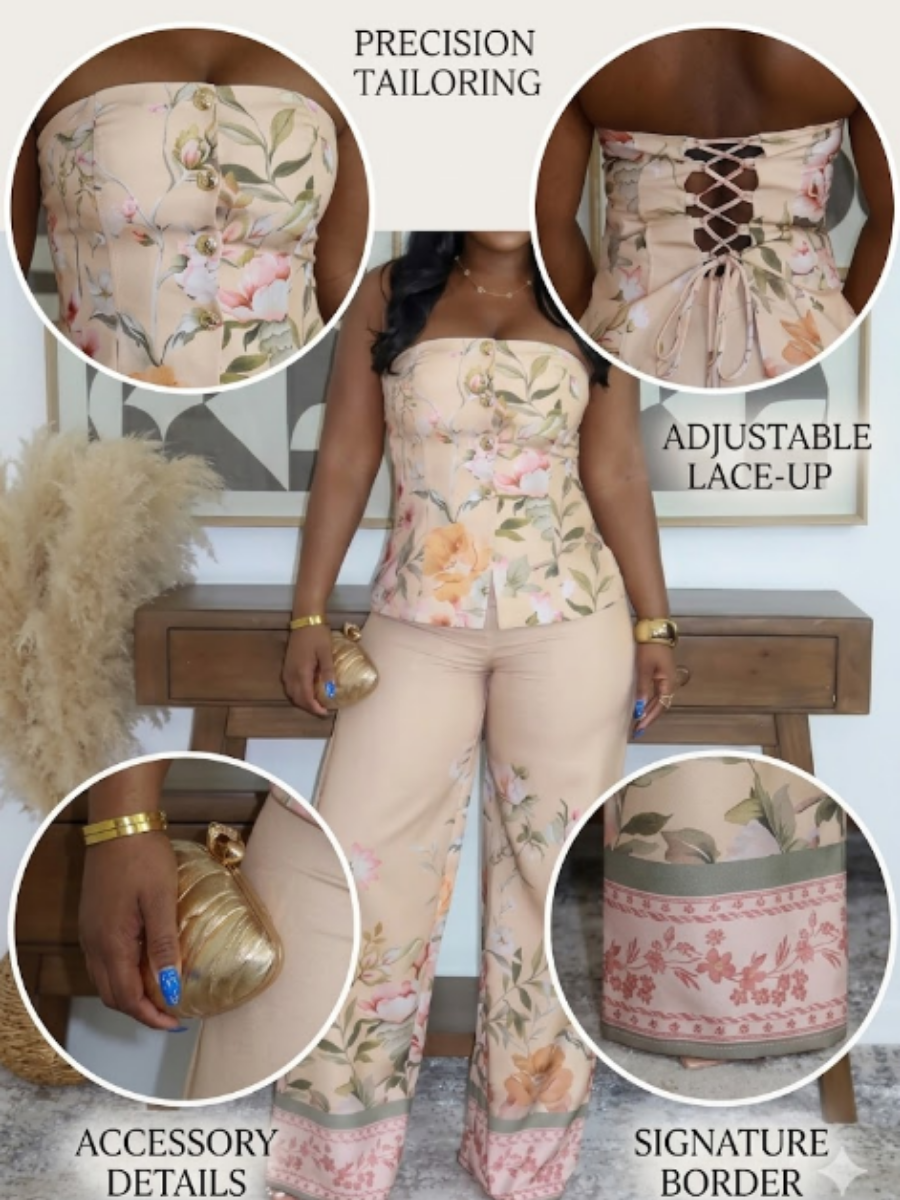 Tropical Floral Pants Set