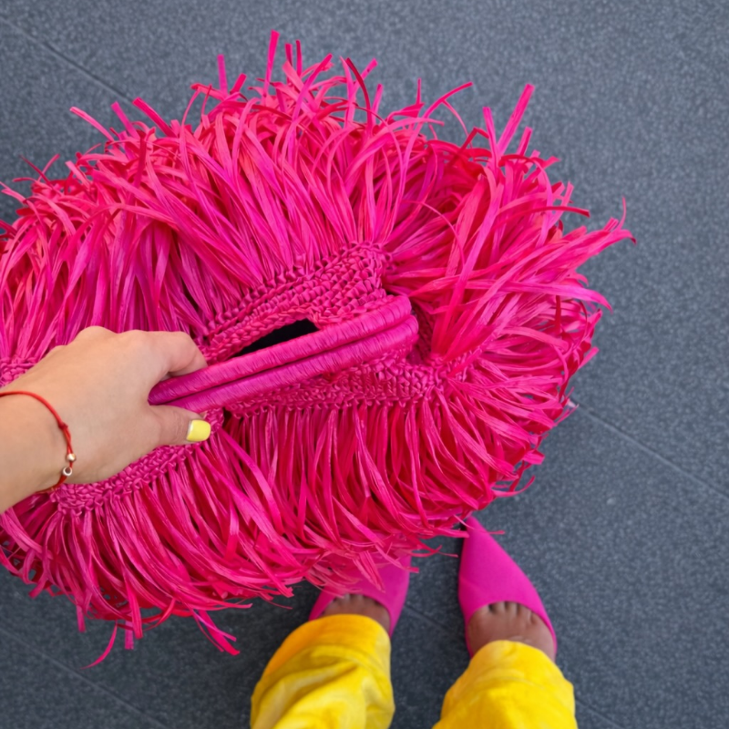 Dazzle Raffia Tote Bag
