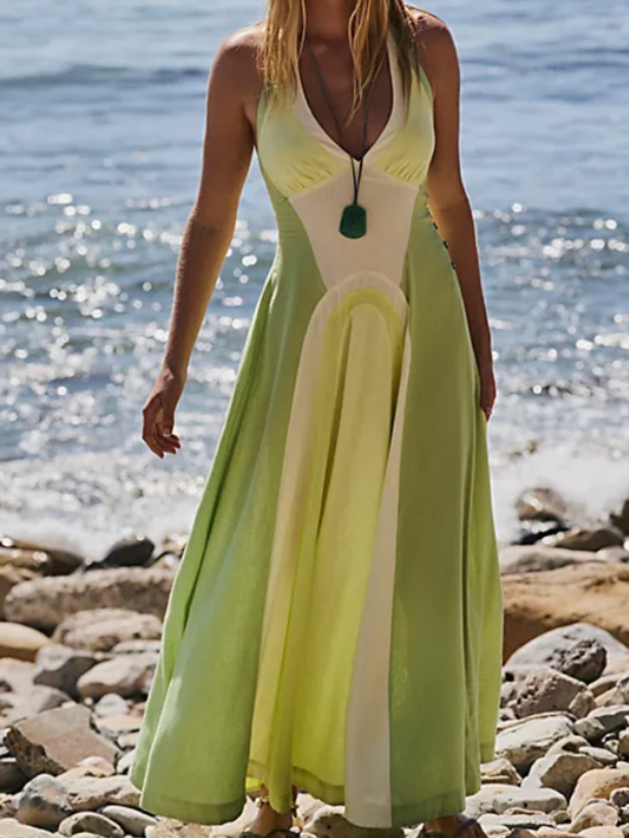 Chic Stripe New Vacation Maxi Dress