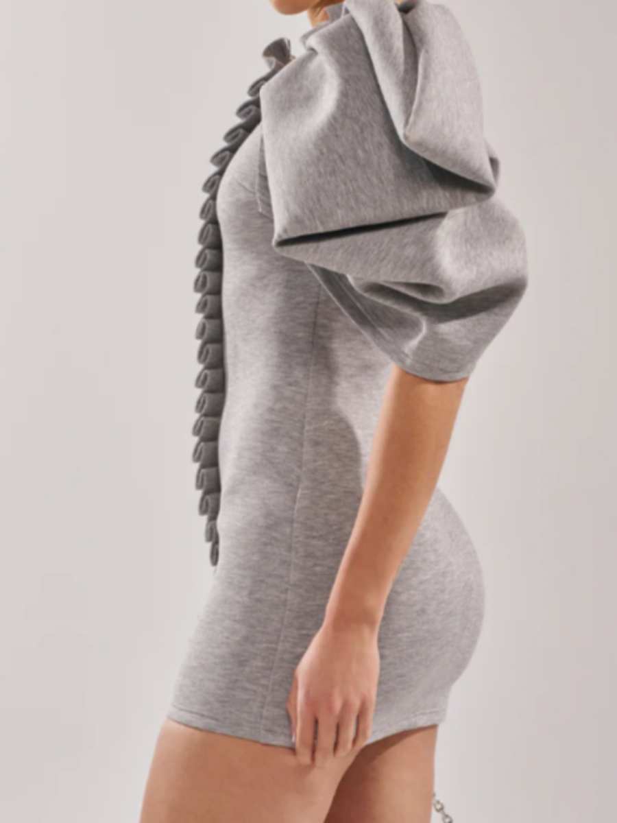 Dramatic Heather Grey Bodycon Mini Dress