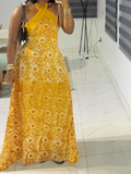 Halter-neck Printed Resort Dress