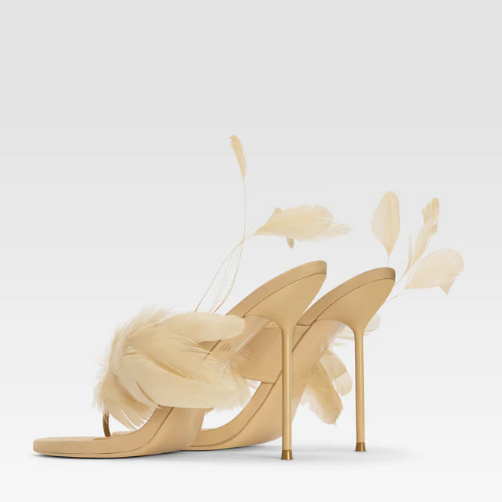 Elegant Feather Mules