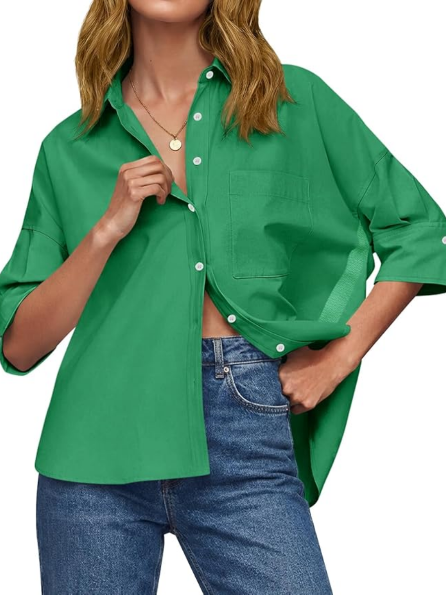 Striped Boxy Fit Elbow Sleeve Shirt