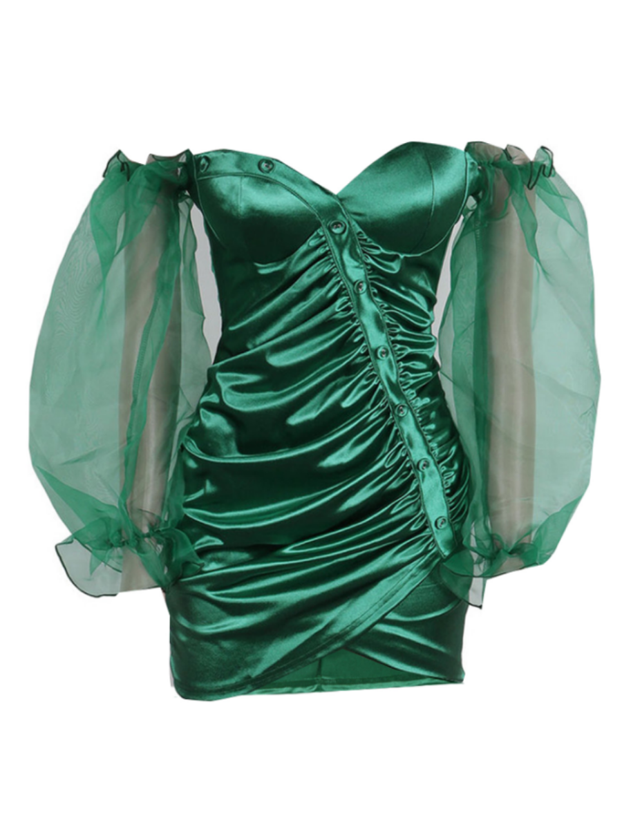 Organza Off-shoulder Gown