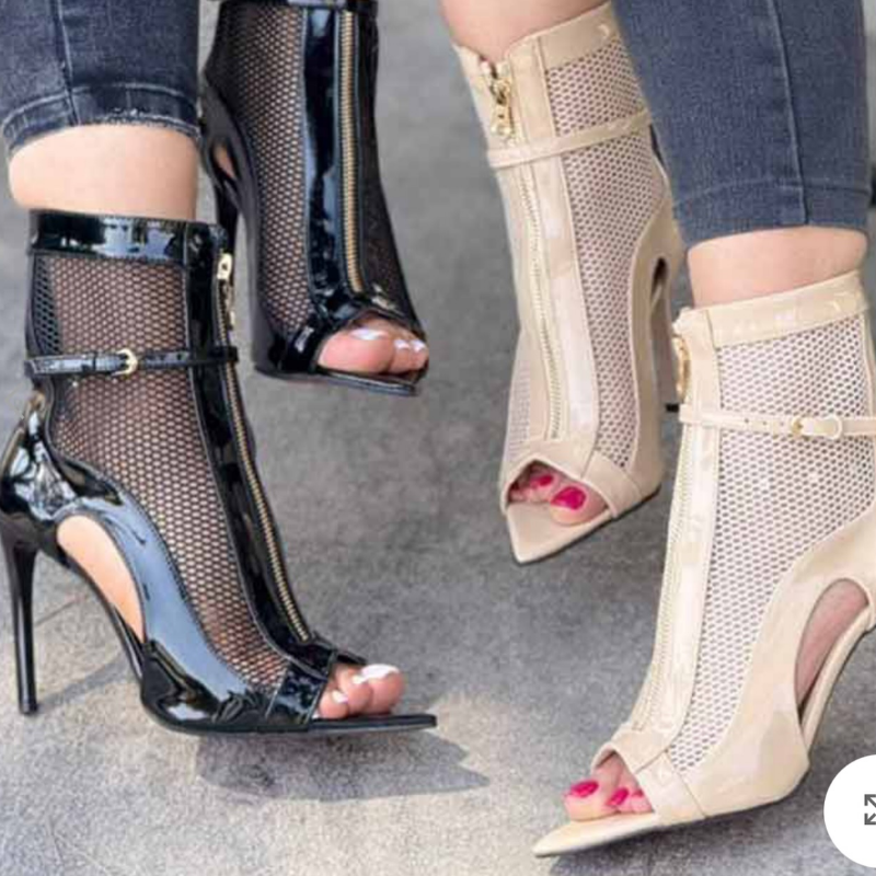 Chic Mesh Breathable High-Heeled Sandals