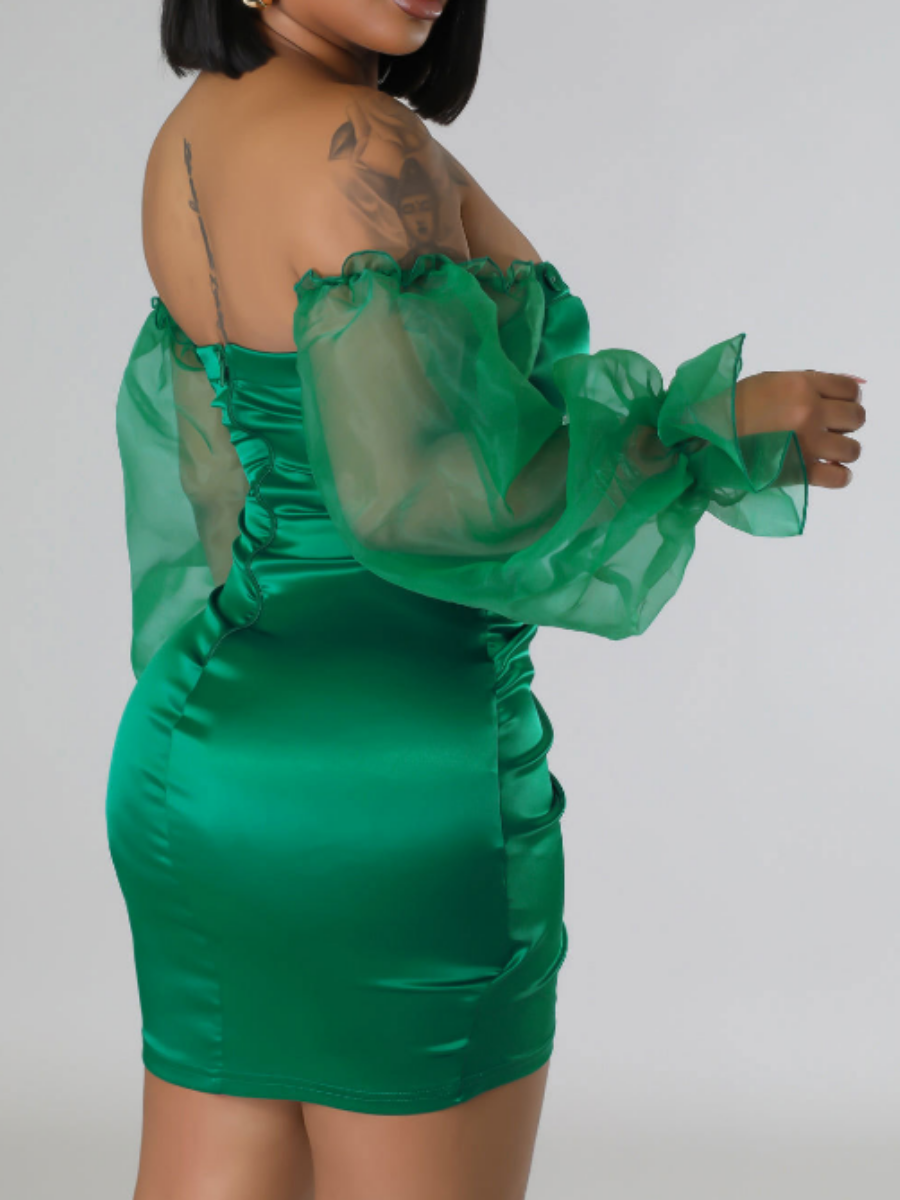 Organza Off-shoulder Gown