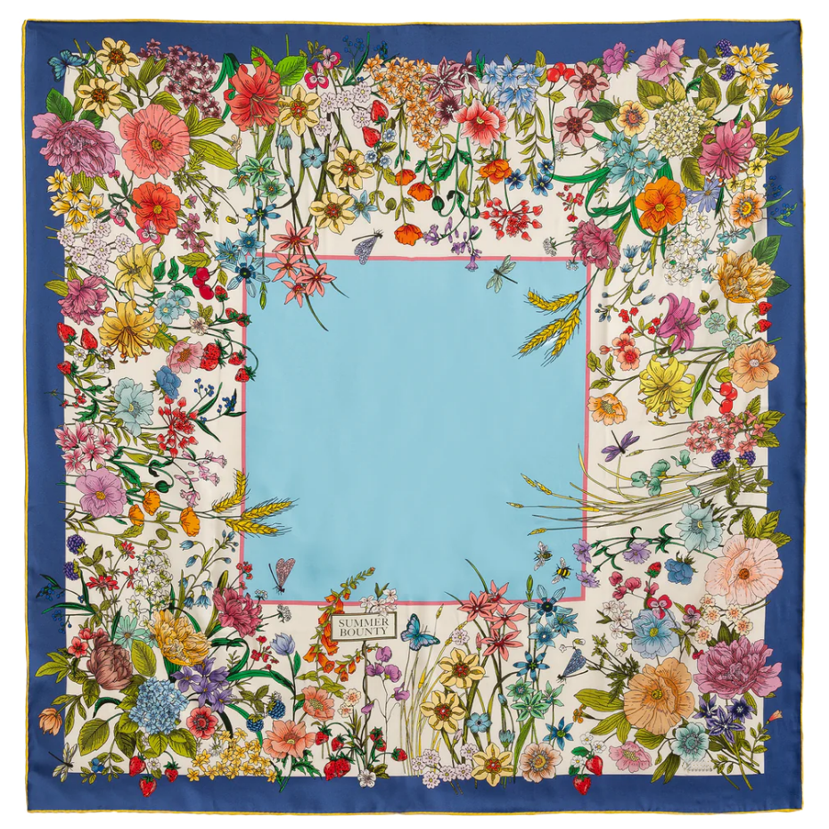 Statement Garden Silk Scarf