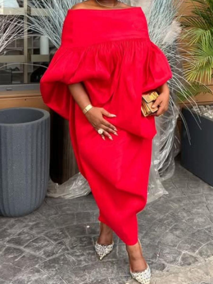 Bright Color Off-shoulder Occasion Dress