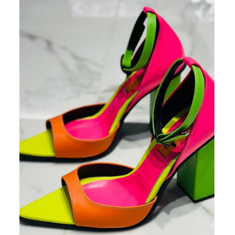 Hot Colorful Chunky-heel Sandals
