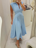 Elegant Pleated Slim Fit Dress
