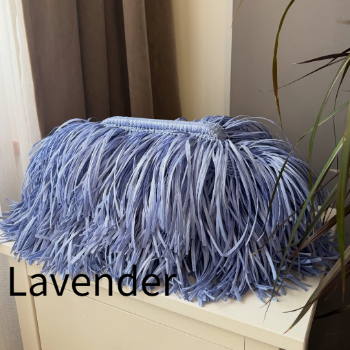 Casual Raffia Fringe Bag