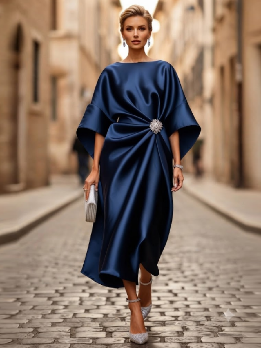 Satin Elegant Midi Dress