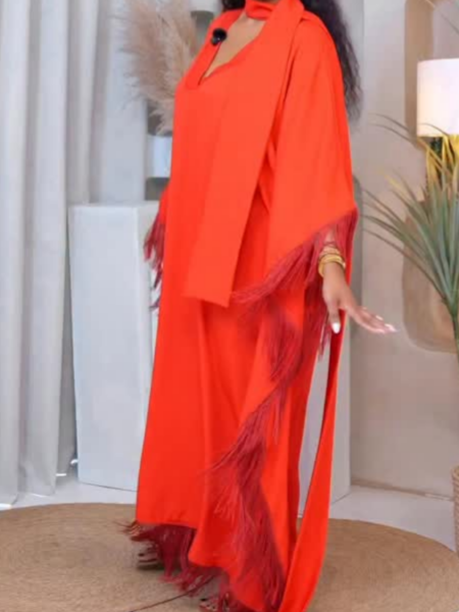 Oversize Tassel Maxi Dress