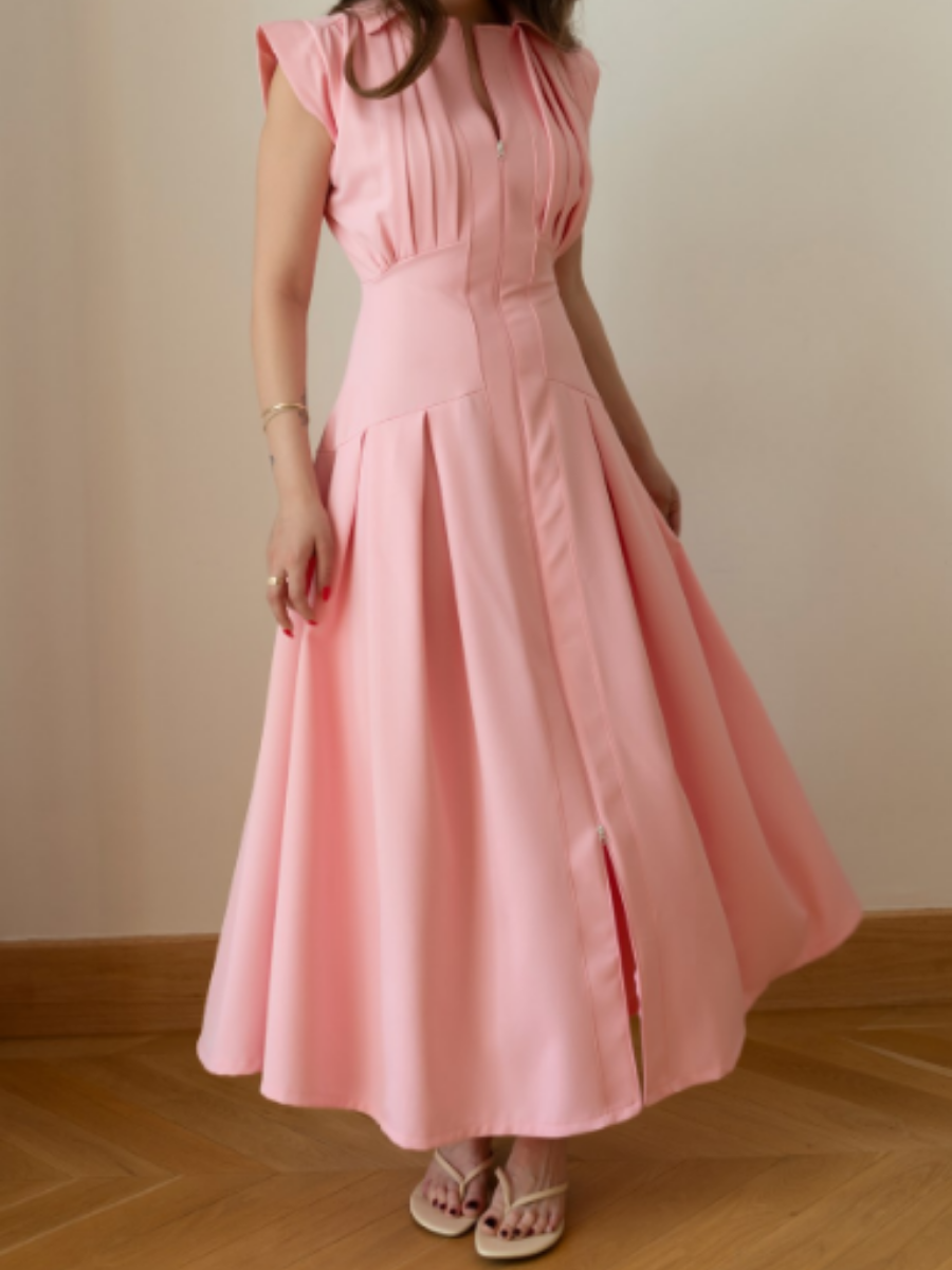 Elegant Pleated Slim Fit Dress
