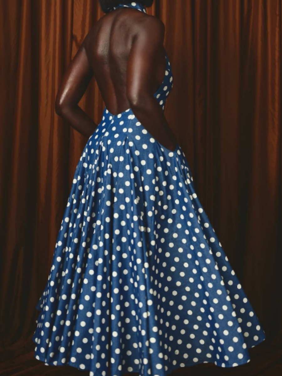 Polka Dot Denim Dress