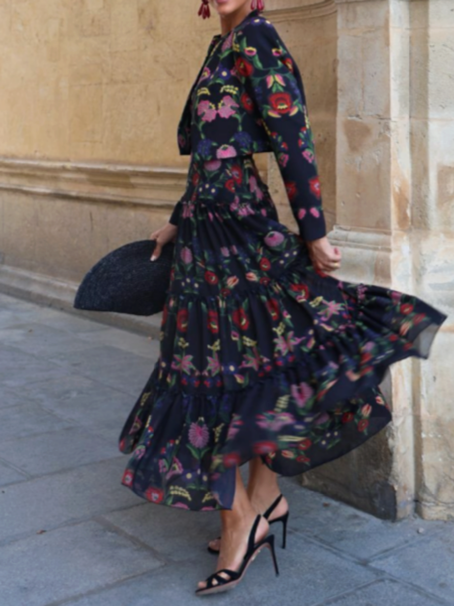 Demure Floral Occasion Outfit