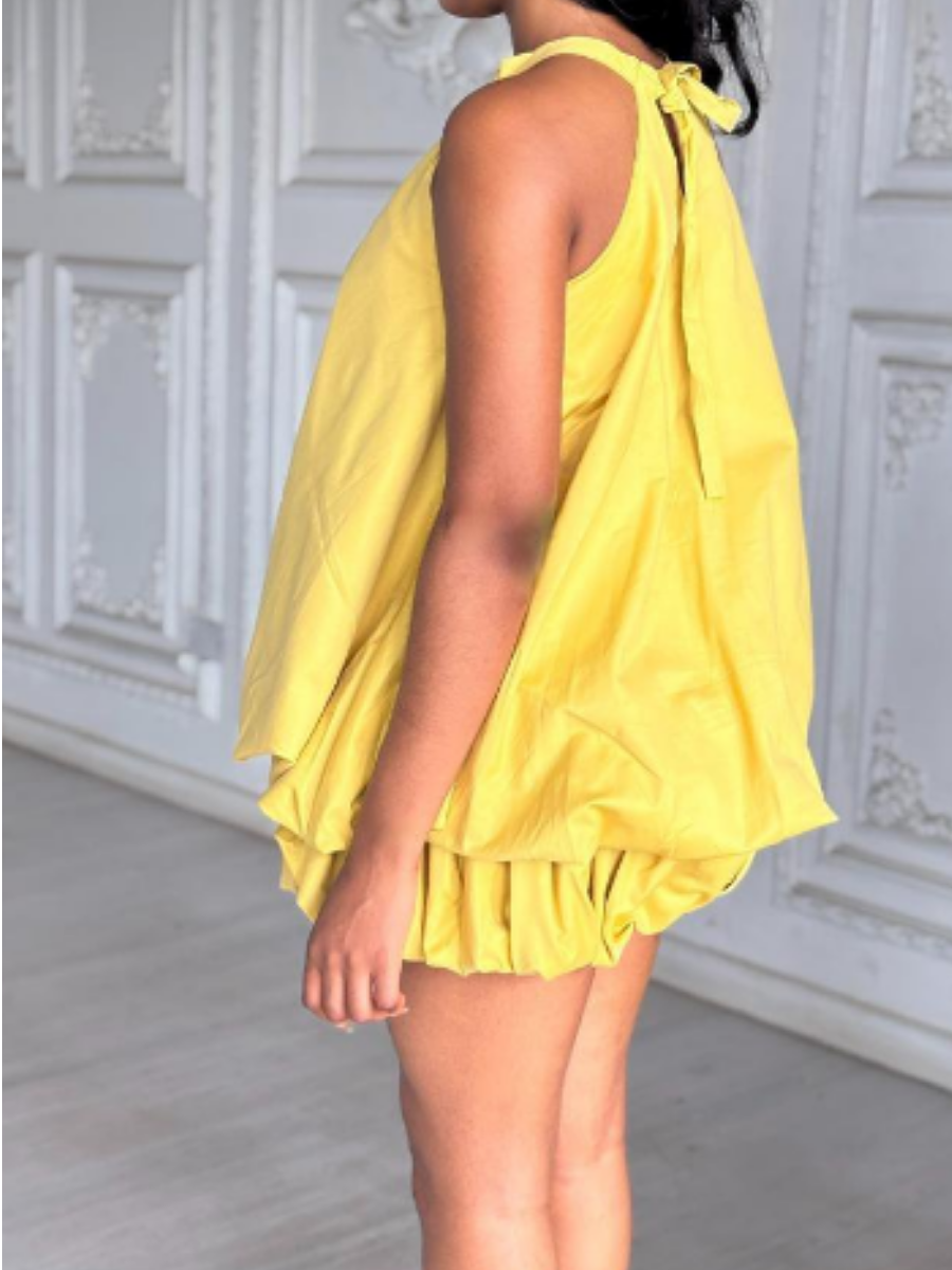 Adorable Hem Sleeveless Short Dress