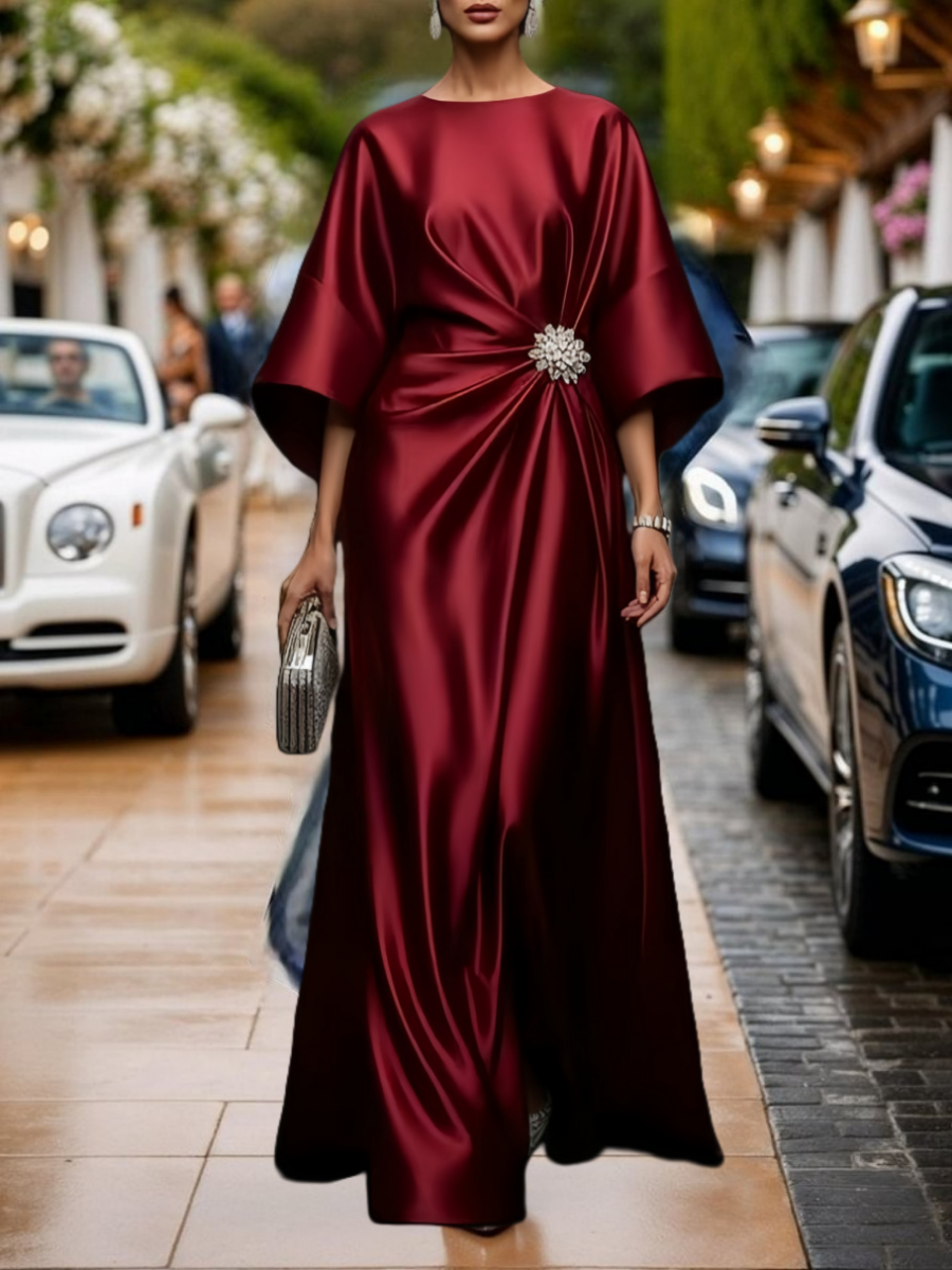 Satin Elegant Midi Dress