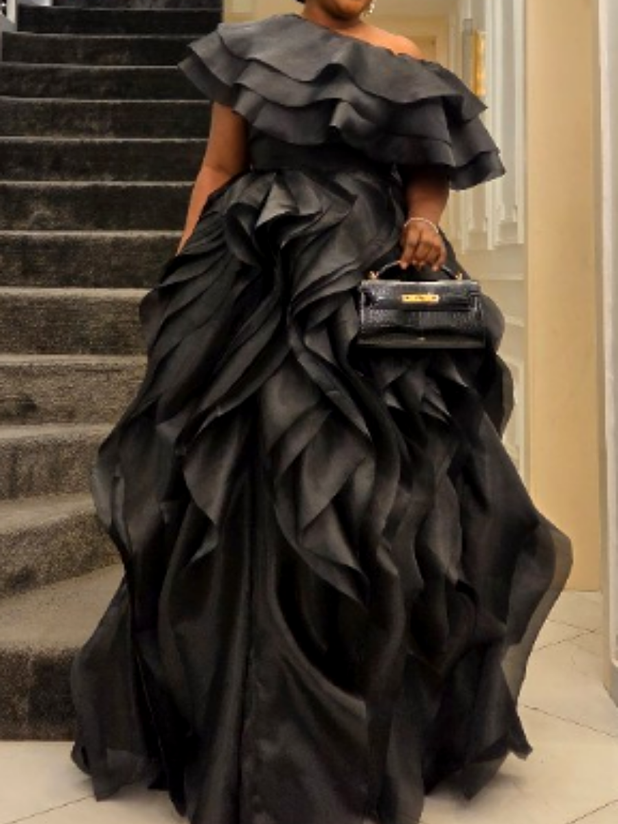 Ruffle Statement Occasion Dress