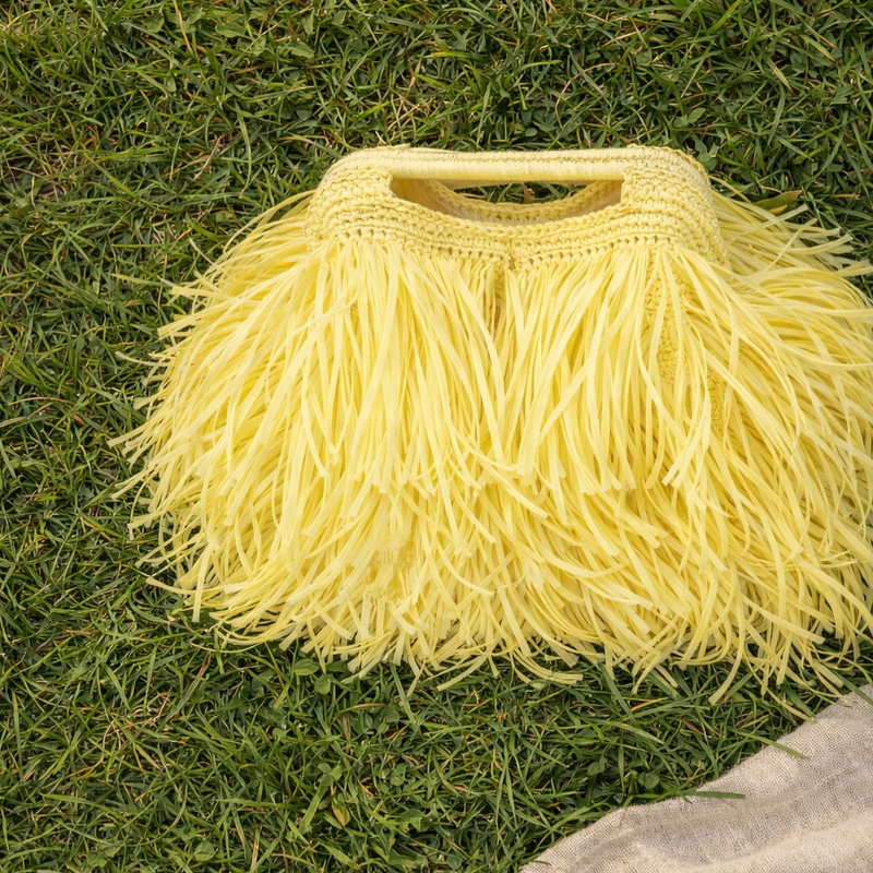 Dazzle Raffia Tote Bag