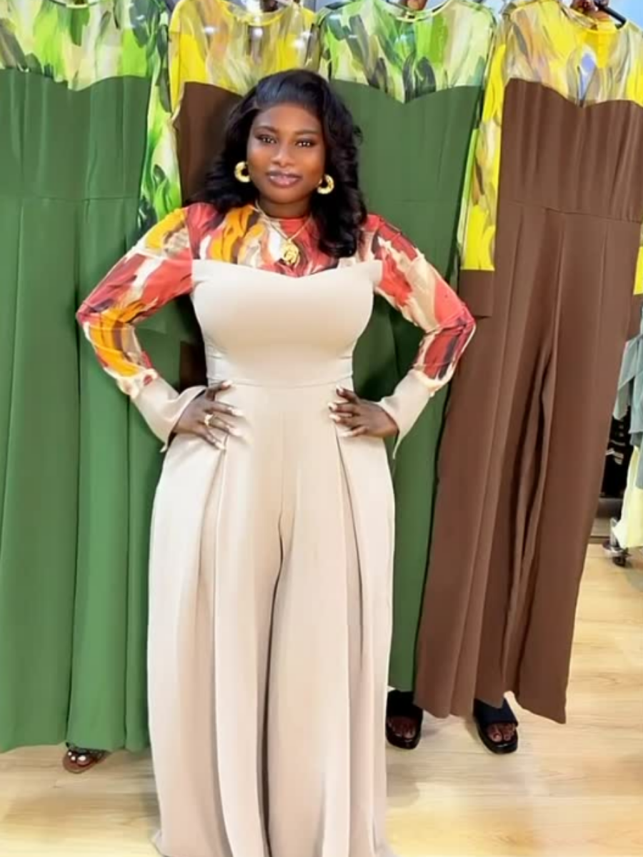 Printed Patchwork Jumpsuit