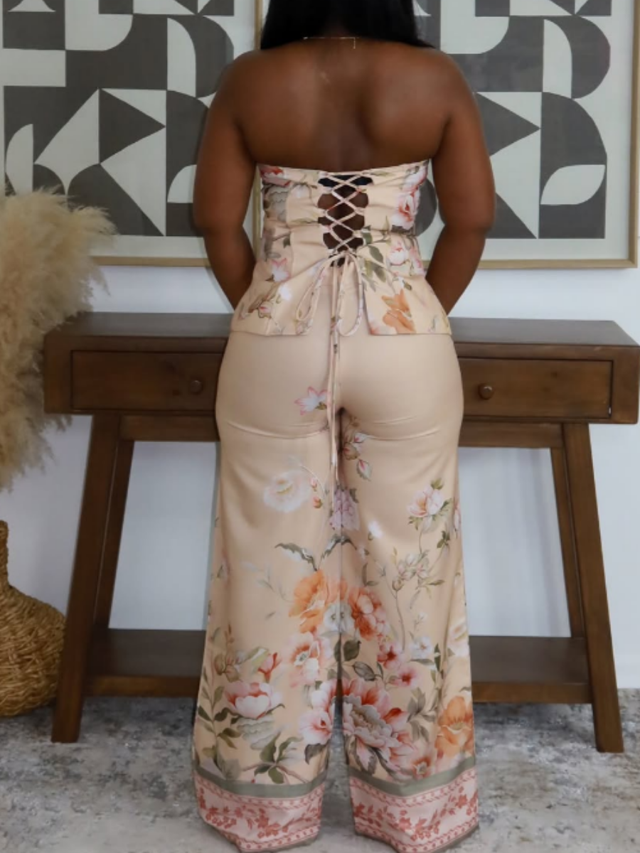Tropical Floral Pants Set