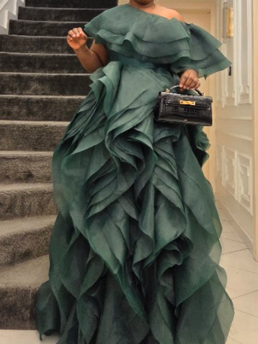 Ruffle Statement Occasion Dress