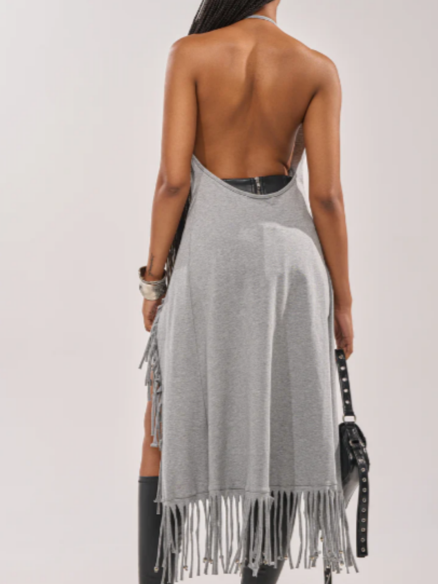 Chill Fringe Backless Blouse