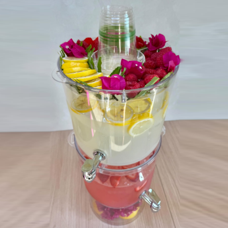 Beverage Dispenser with Stand - Stackable Drink Server for Parties