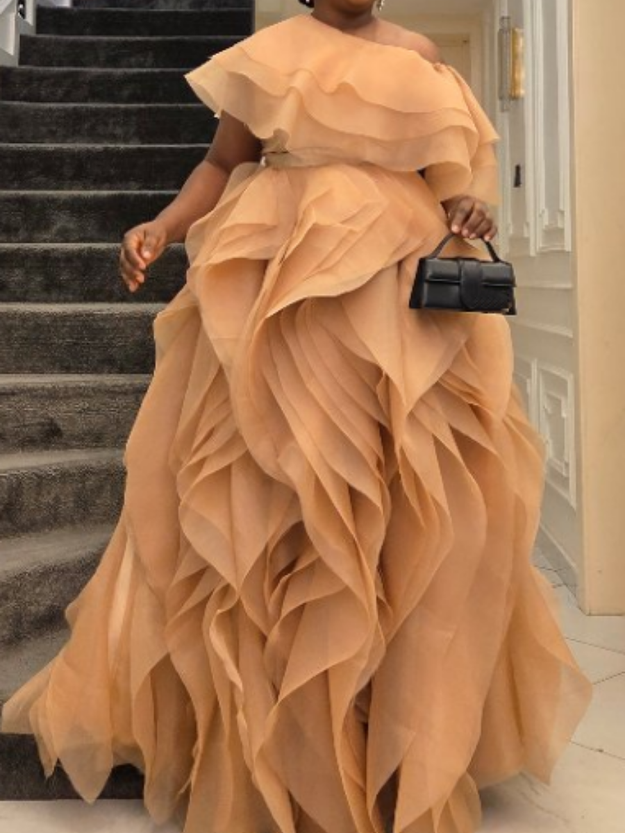 Ruffle Statement Occasion Dress
