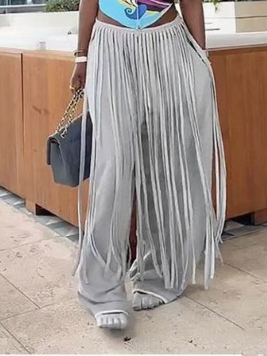 Chic Wrap Fringe Pants