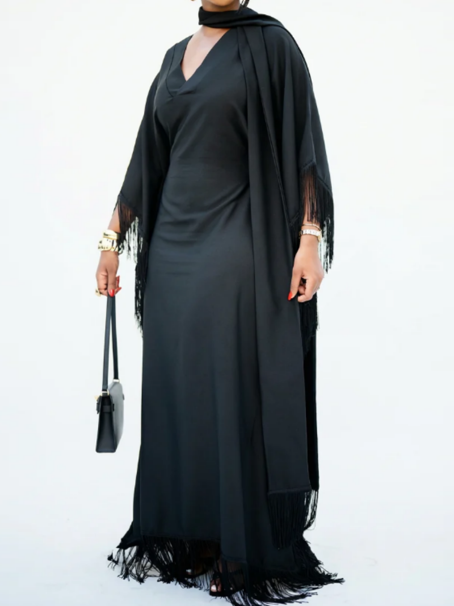 Oversize Tassel Maxi Dress