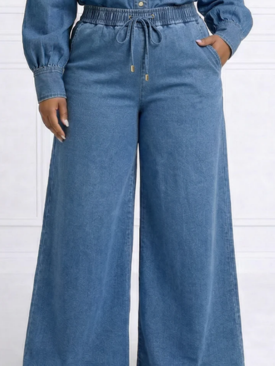 Chic Off-shoulder Denim Blouse