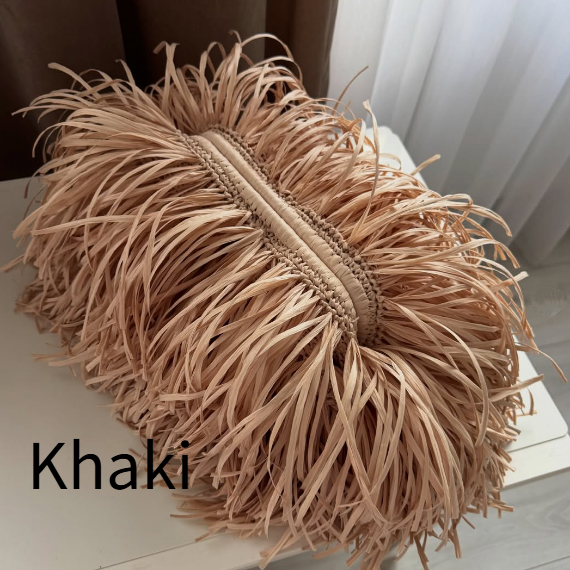 Casual Raffia Fringe Bag