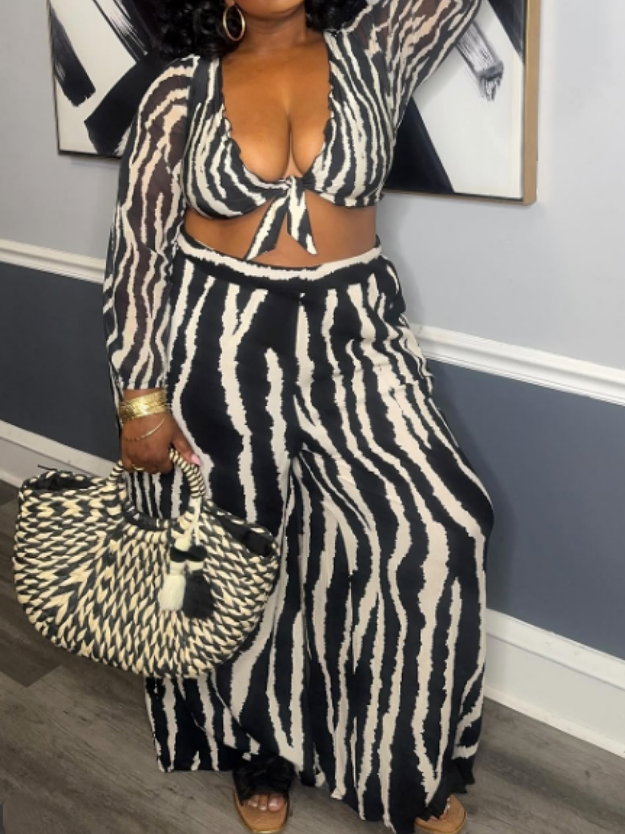 Zebra Print 3pc Swimsuit