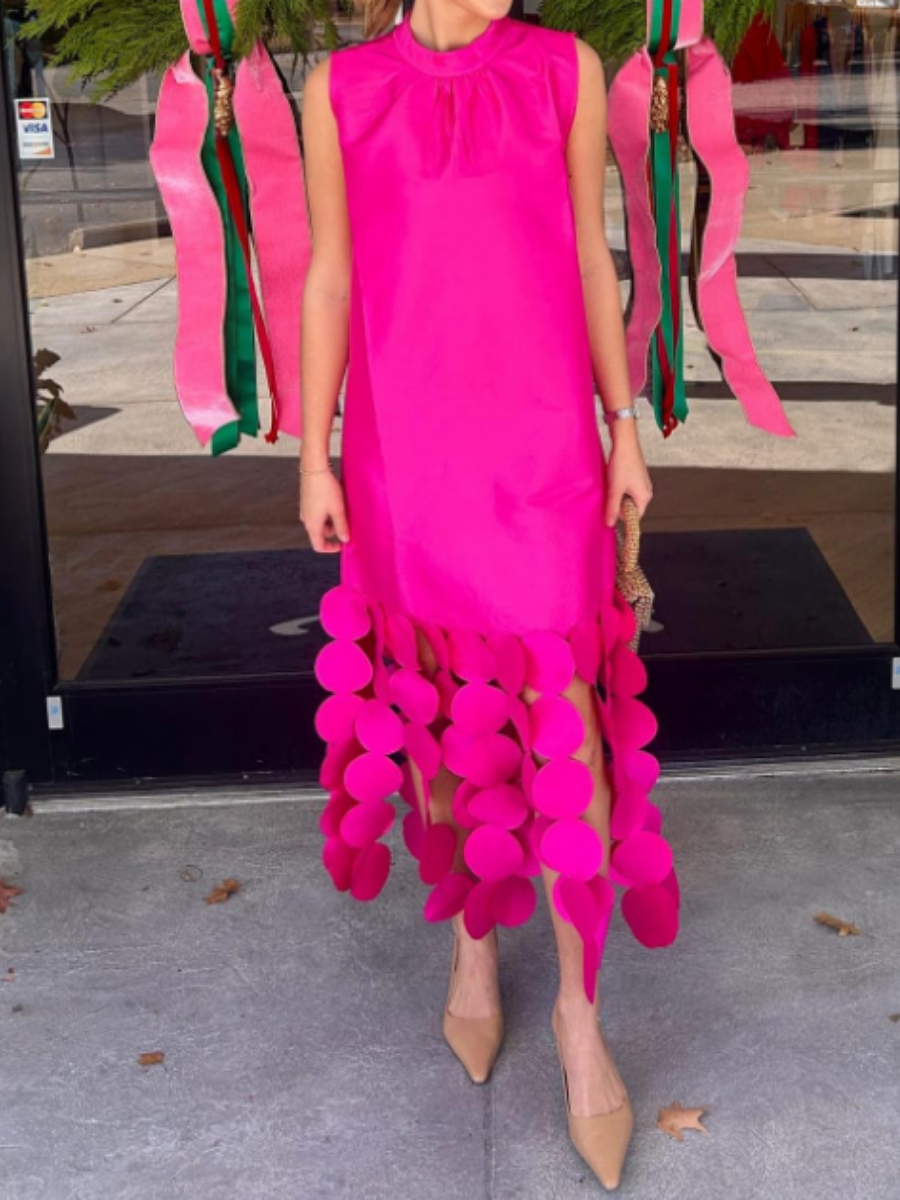 Party Laser-cut Fringe Sleeveless Dress