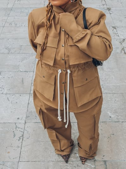 Chic Dirty Yellow Pants Set