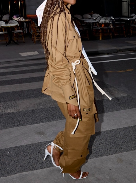 Chic Dirty Yellow Pants Set