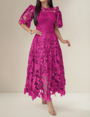SS26 Elegant Lace Midi Dress