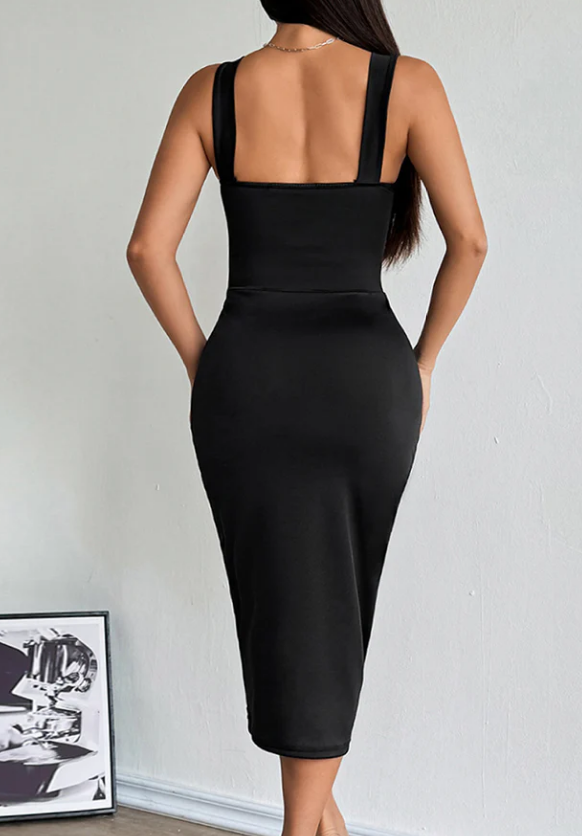 See-Through Gauze Slim Dress