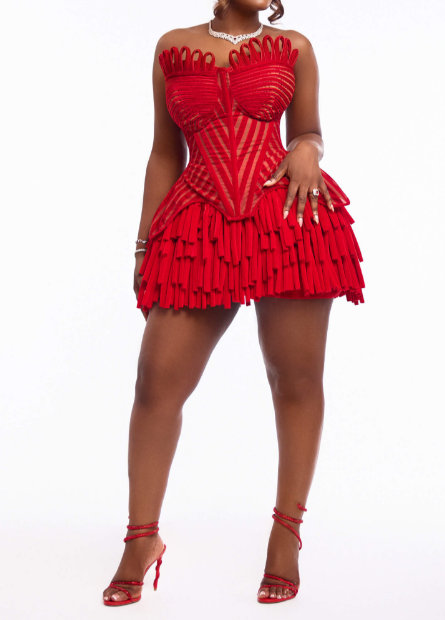 Demure Tassel Mini Skirt Occasion Set