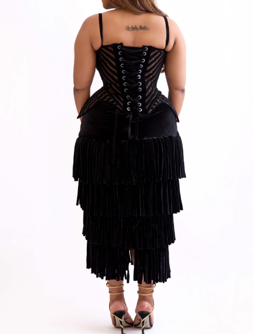 Demure Tassel Skirt Occasion Set
