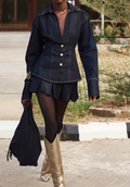 Adorable Denim Mini Skirt Set