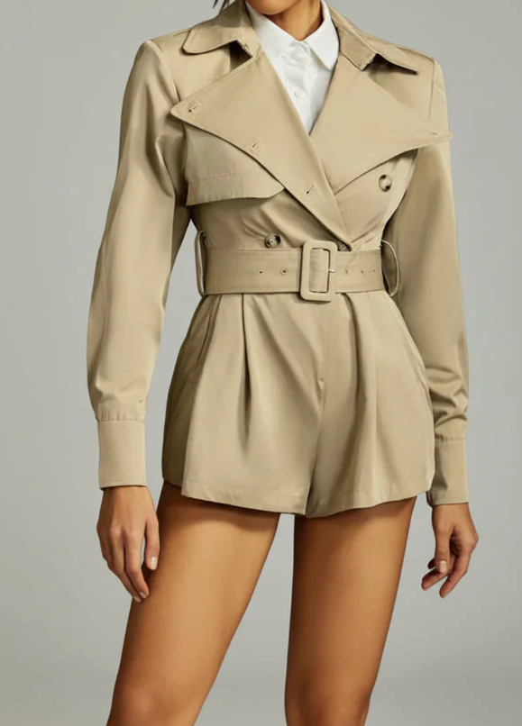 Chic Shelby Folded Collar Romper