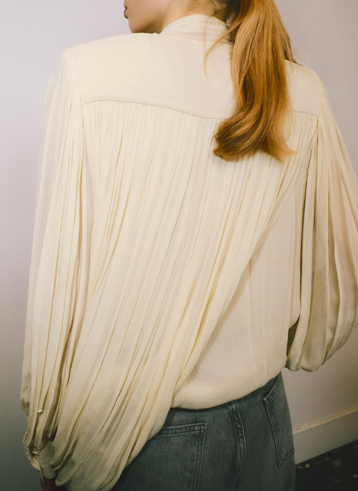 Chiffon Draped Shoulder Blouse