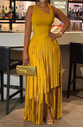 Yellow Tassel Maxi Occasion Dress