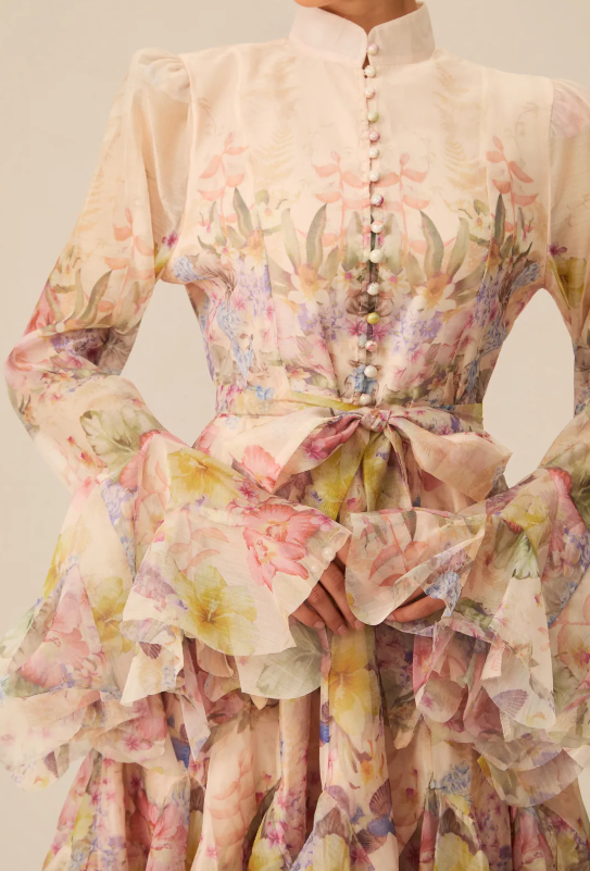 Printed Breasted Short Dress