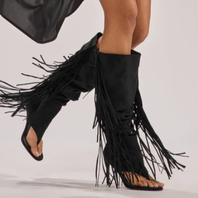 Dancing Fringe Sandals Boots